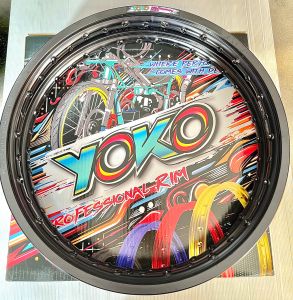 วงล้อ YOKO ขนาด 1.20 - 1.40 ขอบ 17 สีดำ + ซี่ลวดหน้า-หลัง (สินค้าได้ตามภาพเบอร์ซี่ลวดแจ้งในแชท)