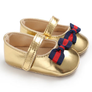 Newborn Gold Bow Princess Shoes Elegant Mary Jane Shoes Multi Style Baby Girls Shoes Babys First Non Slip Soft Sole Walking Shoes