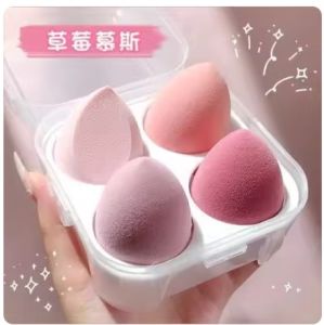 Beauty Blender Makeup Sponge (Set of 4) - Soft Foundation Puff for Liquid Cream & Powder - Flawless Makeup Applicator - Ship out within 2days