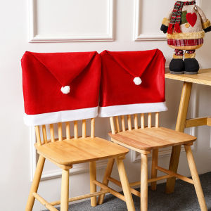 1/2/4pcs Christmas Chair Covers Red Santa Claus Hat Chair Back Covers Christmas Decor Party Decor