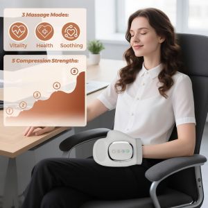 Tiiyee Hand Massager with Heat and CompressionFull-Hand and Wrist Coverage Cordless Hand Massager 3 Massage 3 Temperatures 5 Compression Models for Women Men Wrist Palm Finger Fathers Day Dad Gifts