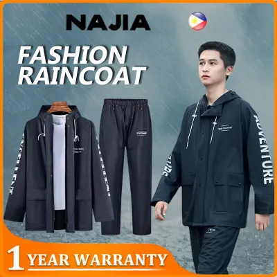 NAJIA Raincoat Set Fashion Motorcycle Riding Rain Coat Suit Bike Bicycle Outdoor Waterproof Suit Raincoat Double Layer Set