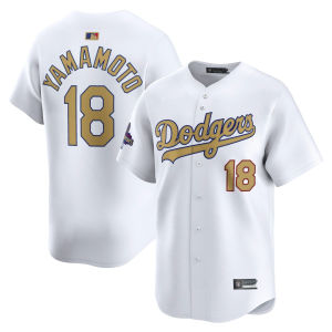 In-stock MLB Dodgers 18 # YAMAMOTO Yushin Yamamotos popular champion white embroidered baseball jacket