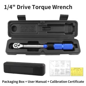 HANZE 1/4 Inch Torque Wrench 2-24N.m Double-direction Ratchet Ratchet Torque Wrench Set Hardware Supplies Professional Ratchet Socket Spanner Mountain Bike