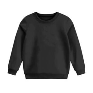 Sweater Polos Anak Laki-Laki Perempuan 1-10 Tahun Warna Hitam