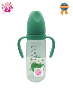 Bình Sữa Cổ Hẹp Aki nhựa PP 180ML - 240ML (Tặng 1 núm vú cổ hẹp)