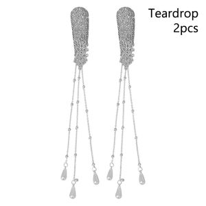 DISHONORSTORE76RE2 1Pcs/1Pair Retro Tassel Hair Clip Long Tassel Ethnic Style Rhinestone Hairpin  Unique Design Waterfall Fringe Hairclip Wedding Party Jewelry