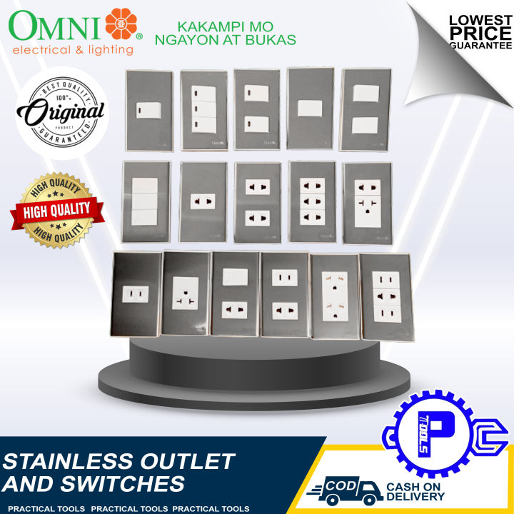 OMNI Stainless Plate Outlets and Switches (see variation's picture