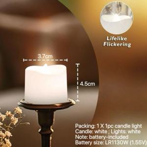 Believe S/M/L Crystal Candles Tea Light Candle for Christening Tea Lights Battery OperatedFlameless Candle Battery Operated Electric Candle LED LightsTealights Candles For Halloween/Wedding Party/Christmas/Home Decor