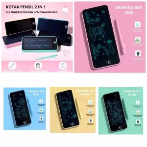 BELLA | Kotak Pensil DRAWING Case Besar [ BIG ] LCD Writing TABLET CASE PENCIL Drawing Box Case Ukuran Besar Pencil Drawing