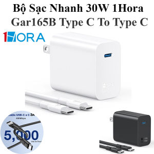 Bộ Sạc Nhanh 30W 1Hora Gar165 Type C To Type C Dây Dài 1M