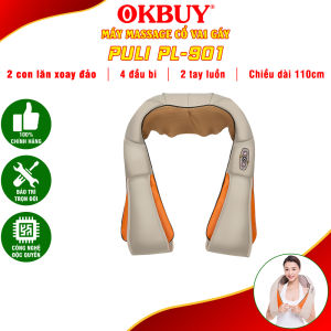 Máy massage cổ máy massage vai gáy đai massage cổ vai gáy Puli PL-901DC3 - xoa bóp kết hợp chườm nóng giúp cổ thư giãn giảm đau mỏi Pin sạc| OKBUY