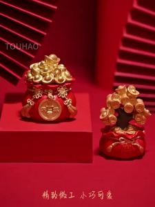 【Ship in 24H】招财进宝 金钱袋 招财摆件 财源滚滚 钱袋子 元寶 擺件 福袋 风水 家用办公室旺宅風水擺件 Yuan Bao Feng Shui Decoration