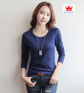 [ Hàng đẹp ] Áo thun nữ cổ tròn tay dài vải cotton đẹp dễ mặc dễ phối đồ mặc bốn mùa
