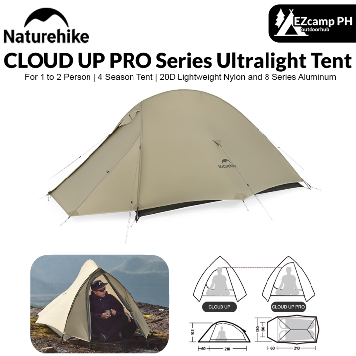 Naturehike%20CLOUD%20UP%20PRO%20Series%20Ultralight%20Camping%20Tent%20for%201%20and%202%20Person%20Portable%20Waterproof%2020D%20Lightweight%20Nylon%20and%208%20Series%20Aluminum%20Alloy%20Pole%20Outdoor%20Hiking%20Backpacking%204%20Season%20Tent%20Nature%20Hike%20-%20Image%202