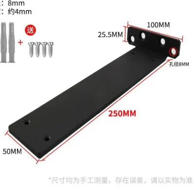 L Bracket Floating Shelf Support Metal Heavy Duty Cast Iron Shelves Brackets Black Coated Wall Mount