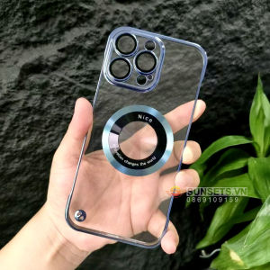 Ốp lưng iPhone 12/ 13 Pro/ 14 Plus/ 14 Pro Max vòng kim loại có kính bảo vệ camera