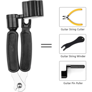 Guitar String Winder 3 IN 1 Multifunctional Guitar Tool Cutter Clippers Bridge Pin Puller Peg Winder for Guitars
