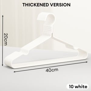 LUMINSTOW 10Pcs Non-Slip Plastic Clothes Hangers 40cm Durable & Space-Saving Ideal for Adult Wardrobe Laundry & Closet Organization
