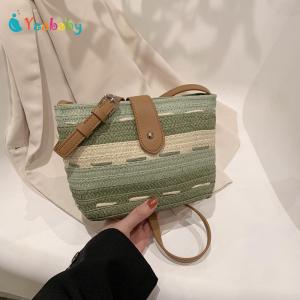 Túi dệt rơm handmade vải dệt cho Nữ Túi mặc thường ngày đơn giản thời trang xách tay màu gradient dây giấy xoắn thanh lịch cho kỳ nghỉ bên bờ biển