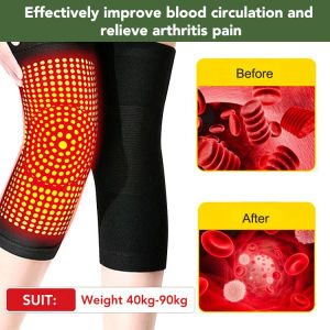 1Pair Tourmaline Self Heating Support Knee Pads Knee Brace Warm for Arthritis Joint Pain Relief and Injury Recovery