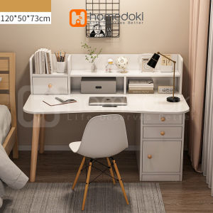 Homedoki Meja Belajar / Meja Komputer / Dengan laci minimalis / Meja Kerja Kayu / Meja Kantor / Meja Rias Minimalis