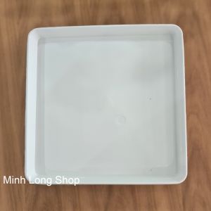 Lẻ 1 Đĩa Lót Chậu Cây Hình Vuông Màu Trắng (Nhiều Size Để Chọn)