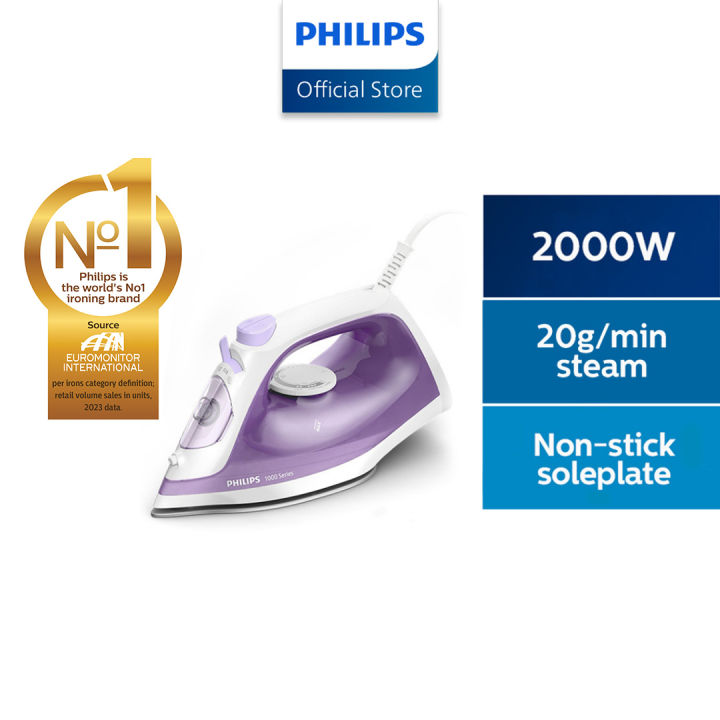 PHILIPS 1000 Series Steam Iron with Non-Stick Soleplate (DST1040/30 ...