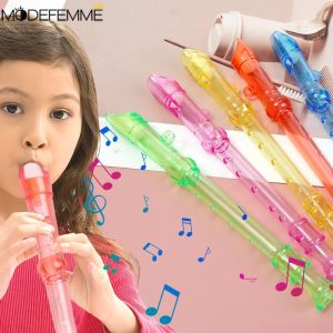 6 Hole Colorful Transparent Flute Beginner Flute Children Primer Flute Keychain Mini Flute Keyring Party Gift
