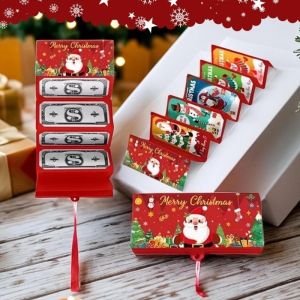 New 10 Card Slots Christmas Gift Red Envelope Xmas Stamping Teachers Money Gift Envelope Day