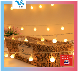 IP44 10meter Warm White RGB Multicolour Colourful Small Ball LED String Star Christmas Fairy Light 暖白小球灯彩色小球灯 Lampu Raya Lampu Hiasan