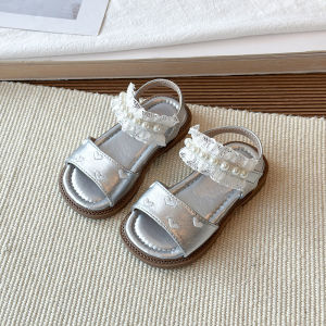 Delicate Design Lace Trim Princess Shoes Girls Sandals Summer Evening Party Children Shoes with Pearl Bridesmaid Footwear J05233