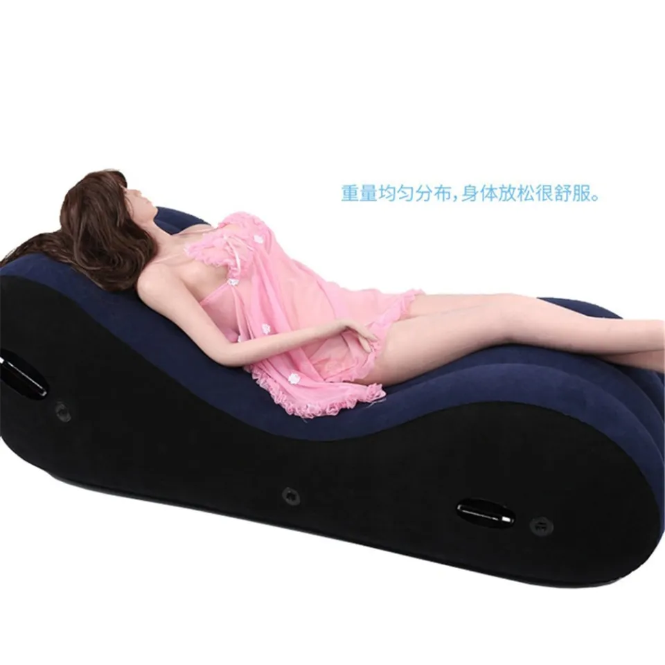 Sex Love Pillow Inflatable Sofa Bed Air Cushion Yoga Chaise Lounge Relax  Chair Portable Lounger Position Aid Flocking Furniture | Lazada PH