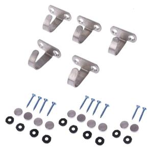 5x Stainless Steel J Shape Hook For Ceiling Cabinet Top Hanger Cloth Towel Robe