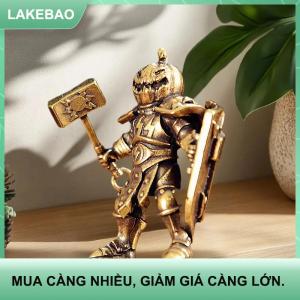 【LAKEBAO】 Brass Made khiên người lính bức tượng bí ngô Quỷ chiến binh hiển thị với búa bí ngô Mũ figurine trang trí văn phòng nhà