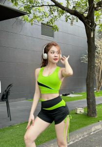 D01[D01] Màu Cam - Bộ Đùi Rút Dây Áo Bra Phối Màu Tạo Điểm Nhấn Ấn Tượng