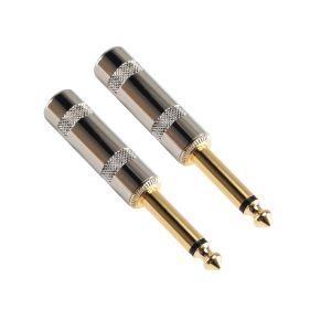 FFBH Pro C AudioMono TRS Audio 6.35mm Nickel-plated Shell Gold Nickel Plug Connector Adaptor For Guitar Patch Cable 9T1N6