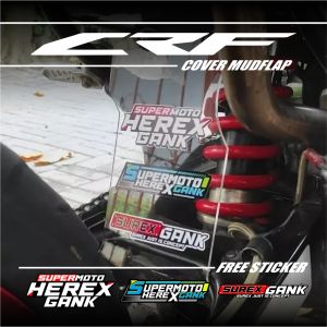 Cover Mudflap Cover Lumpur Pelindung Shock CRF 150L Akrilik Bening Transparan Free Stiker Logo Surex Supermoto Herex Gank