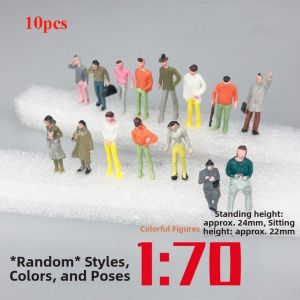 MAKERVY 10/50pcs Mixed Color Model Building People 1:25/1:30/1:300 Scale Assorted Poses Train Scenery Passengers High Quality Multistyles Figures Passengers