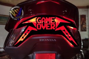 Honda PCX 160 Tail Light Decal Sticker Game Over Design
