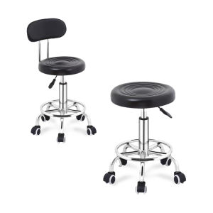 V Home เก้าอี้สำนักงาน เก้าอี้ร้านเสริมสวย หมุนได้ ปรับระดับได้ มีที่พิงหลัง