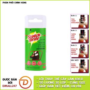 Cây lăn bụi siêu dính loại lớn 30 lớp Scotch-Brite 3M 836R-30  - Dmall247 chăm sóc vệ sinh nhà cửa