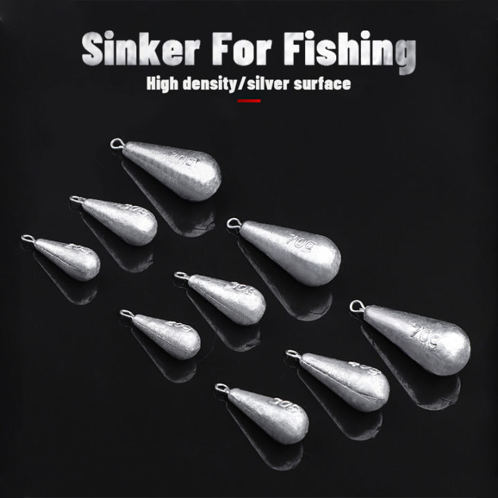 Fishing Gear 5G-40G Lead Sinker Copper Ring Sea Fishing Lead Sinker Tackle  Sinker For Fishing
