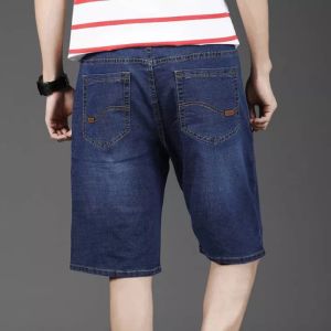 HY 2021 Summer New MenS Denim Shorts Business Casual Loose Straight-Leg Stretch Jeans Male Fashion Brand Cowboy Cropped Trousers