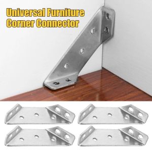 20pcs Stainless Steel Angle Bracket Furniture Connector Triangle Support for Shelf Cabinet Table Chair