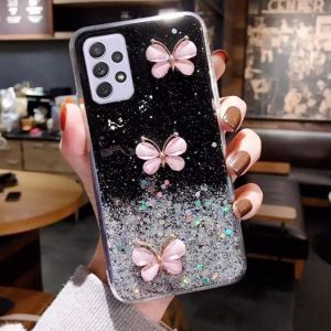 CASE SAMSUNG M23 NOTE 20 ULTRA 4G 5G A20 A30 M10S A51 A71 S10 PLUS GLITTER BUTTERFLY CLEAR SOFT CASING