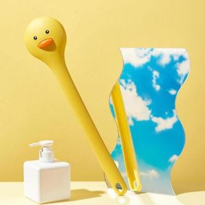 JON09 Long Handle Duck Bathing Brush Cute Soft Bristles Shower Scrubber Creative Skin Massager Bath Brush Boby Cleaning