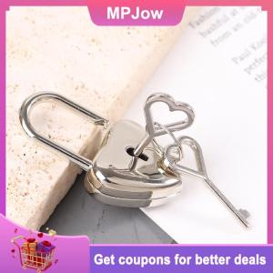 【MPJow】 1Set Heart Shape Padlock Mini Luggage Hardware Locks With Key Lock For Travel Wedding Jewelry Box Diary Book Suitcase