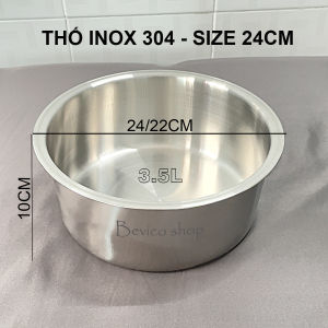 Thổ Inox 304 Đa Năng Có Nắp 24cm/26cm - Thùng Đựng Thực Phẩm Gia Vị Cao Cấp