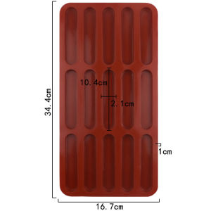 Silicone Finger Biscuit Mould 15 Cavities Chocolate Bar Mold Jelly Candy Ice Pop Maker Non Stick Acuan Coklat